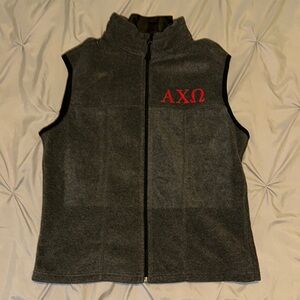 Alpha Chi Omega Gray Fleece Vest
